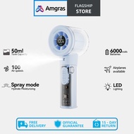 Amgras Icemeta Fan Pro3 Portable Handheld Cooling Misting Fan 6000mAh Dynamic LED Screen