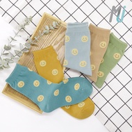 < MJ Socks > Original Design Dotted Smile Fine Needle Pure Cotton 3/4 Women's Lycra Made In Taiwan M