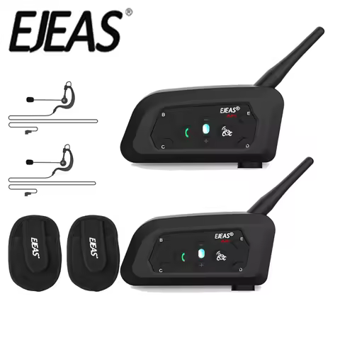 EJEAS V6 pro Football Referee Arbitre Intercom Headset Earhook Full Duplex Coach Judger Arbitration 