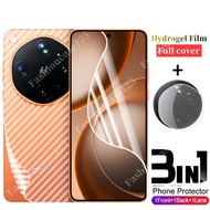 3in1 For OPPO Find X9 Ultra Hydrogel Film Front Carbon Fibre Back Full Cover Rear Camera Protective 