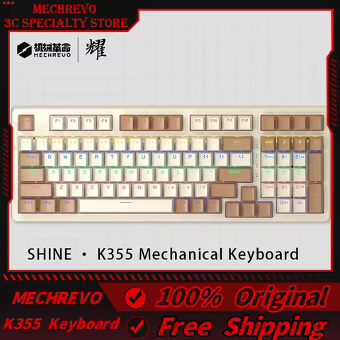 Mechrevo K355 Mechanical Keyboard Gasket Wired Game Keyboard 98 Key Mixed Color Backlight Keyboard b