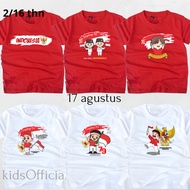 Unisex Independence Day 17 August 2025 T-Shirt for Boys and Girls Ages 2-16 Years