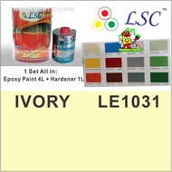 IVORY LE1031 ( 5 Liter LSC EPOXY ) Two Pack Epoxy Floor Paint - 4 Liter + 1 Liter