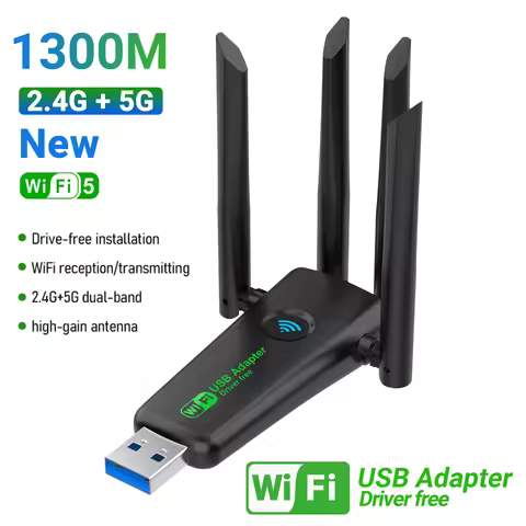 1300Mbps WiFi USB Adapter Dual Band 2.4G/5Ghz Wi-Fi Dongle USB3.0 High-Speed 802.11AC 4-Antennas Wir
