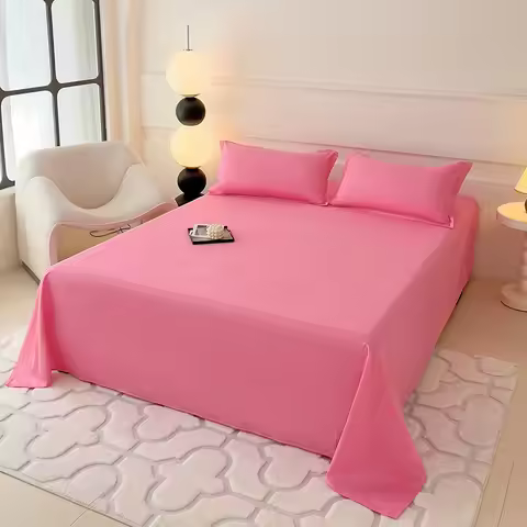 10 Colors Flat Sheets Solid Color Top Sheet Comfortable Durable Bedding Flat Sheets for Bedroom Hote