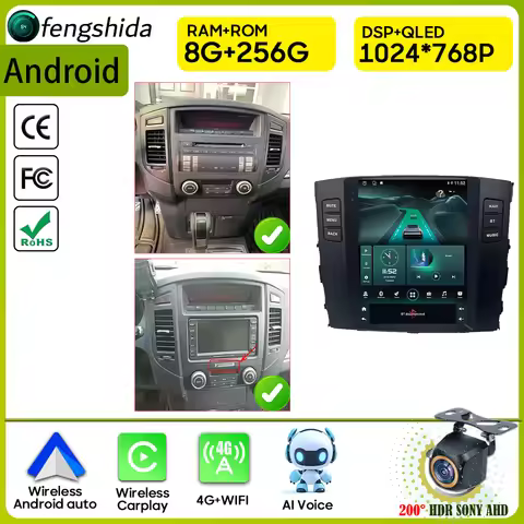 Car Radio Carplay For Mitsubishi Pajero 4 V80 V90 2006-2014 Navigation GPS Android Auto Stereo Multi