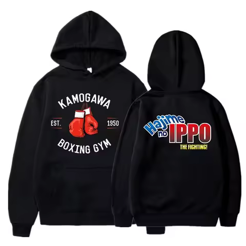 Men Women Makunouchi Takamura Harajuku Pullovers Hajime No Ippo Funny Hoodies KGB Manga Y2k Sweatshi