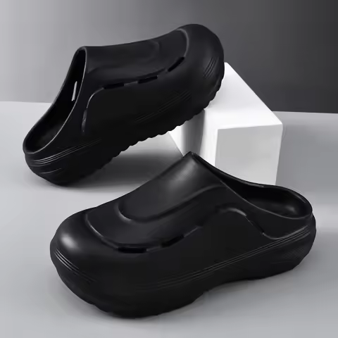 Gacimy Men's Platform Holes Sandals Summer New Slip On Beach Slides Non-slip Chef Shoes Women Summer