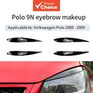 Volkswagen Polo Mk4 9n 9n3 Glossy Black Headlight Eyebrow Stickers Trim