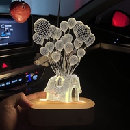 Hot Sale Birthday Gifts Girls High-End Niche 3D Night Light Solid Wood Creative Practical Ornaments 