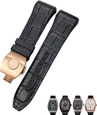 For Franck Muller Watch Band 28mm Cowhide Silicone Watch Strap Nylon Rubber Folding Buckle Watch Bands For Men Bracelet brilliant