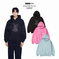 ADLV Lettering Rabbit Oversized Hoodie Black/Mint Green/Pink - Genuine product
