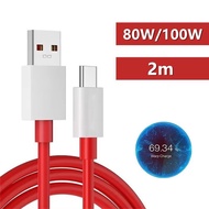 Fast Charging Cable 80W 100W USB Type C SuperVOOC For OnePlus 7T 8 9RT 10 Pro 10R 11 11R 12 Nord 2T