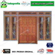 KPD25 - Set kusen pintu utama pintu 2 jendela 4 kayu mahoni