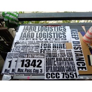 LTFRB STICKER L300 UV EXPRESS BUS TRUCK