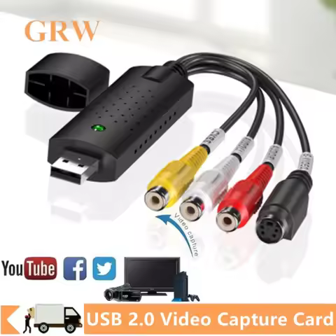 USB 2.0 Video Capture Card Converter Easy Cap RCA to USB Video Audio Adapter TV DVD VHS Audio Captur