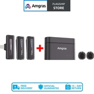 Amgras SoundMeta II Mikrofon Wayarles Ultra Lavalier Membatalkan Bunyi Siaran Langsung Ultra-Ringan/