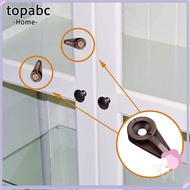 TOP 50Pcs Glass Clip, with Screws 4mm Glass Retainer, with Gold Screws Brown Plastic Glass Cabinet Clips Glass Cabinet Doors