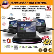 Laptop Murah Lenovo IdeaPad 110-14IBR Celeron N3060 | 8GB RAM | 120GB SSD | Windows 10 Pro (USED Lap