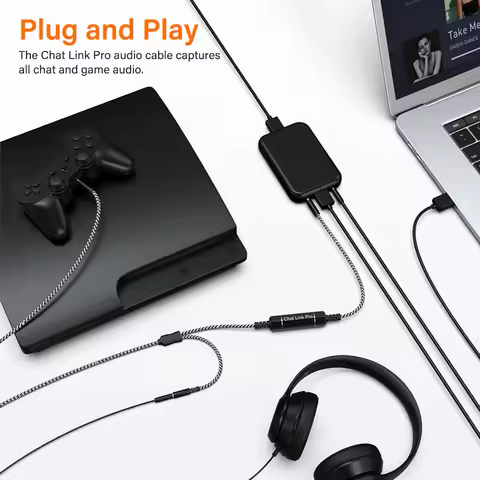 Chat Link Audio Adapter Cable Audio recording Live stream Cord For Elgato HD60 X S+ HD60 Pro Capture