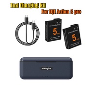 DJI Action 5 Pro Fast Charging box Portable 3-Way Battery charger For Action 5 pro Accessory