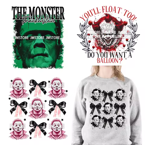Coquette Bow Halloween Scary Horror Movies Tarot Card DTF Iron On Transfer Stickers Printing Ready T