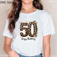 Leopard Print With 50th Birthday Number,Happy Birthday Designs Tshirt Women 50th Birthday Idea T Shi