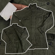 แจ็คเก็ตเดินป่า Vintage 50 Hellenic Army Combat Olive Green Field Jacket แจ็คเก็ตวินเทจ แจ็คเก็ตทหาร