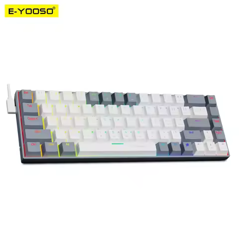 E-YOOSO Z686 RGB USB 60% Mini Slim Mechanical Gaming Wired Keyboard Red Switch 68 Keys Russian Brazi