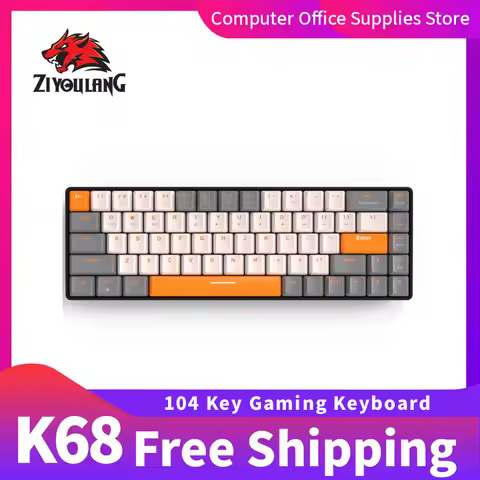 Ziyoulang K68 Wireless Bluetooth Dual Mode Mechanical Keyboard Hot-swappable Low Latency Gaming Keyb