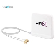 Portable 2.4G/5G/6G WiFi 6E Antenna with Cable Indoor Wireless Antenna with Magnetic Bottom for Netw