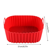 {fyjgyj} Non Stick Square Silicone Air Fryer Liners Reusable Baking Basket Mat Fit 4-7QT Air Fryer O
