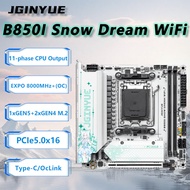 JGINYUE B850i Snow Dream WiFi Motherboard ITX For AMD® Ryzen7/8/9000series Desktop PC DDR5 RAM M.2x3