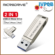 IVPQB USB 3.0 Flash Drive 2 in 1 OTG Pen Drive for iPhone ipad Memry Stick Flash Disk 128GB 256G 512G USB3.0 Pendrive Free Shipping QIEVB