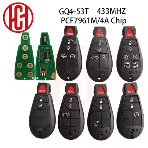 PCF7961M 4A Chip 433MHz Car Remote Key GQ4-53T For Jeep Cherokee Sport KL Dodge RAM Chrysler Town & 