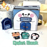 Cartoon Aquarium Quiet Book Set Dog Pet Mini Doll House Waffles Food Dollhouse Paper Bread Paper Doll Sticker for Kids Stress Reliever Toy