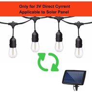 Solar String Light Bulbs, DC 3V Low Voltage, Shatterproof Waterproof S14 LED Bulbs, E26 Medium Base 