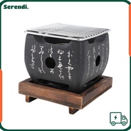 SERENDI Japanese Charcoal Grill, Cast Metal Black Hibachi Grill, Durable Non Stick Fast Heating Heat