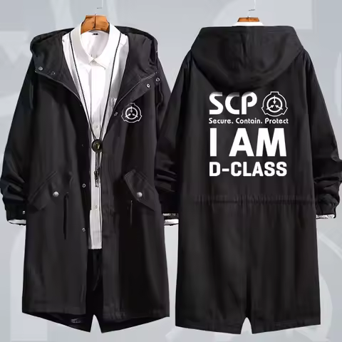 SCP Foundation SCP Secure Contain Protect Cloak Costume Women Men Long Sleeve Hoodie Hooded Coat Swe