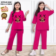 Setelan/Satu Set  Anak Perempuan Bear Clown Usia 5-13 Tahun Bear Clown