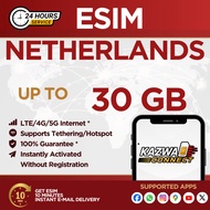 eSIM NETHERLANDS 3GB/5GB/10GB/20GB Data | 30 Days | ESIM ROAMING | ESIM TRAVEL Netherlands