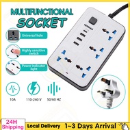 2M Power Socket 4 USB Port 4 Universal Power Strip Extension Plug Power Socket Electric Sockets Elek