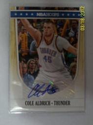 NBA Cole Aldrich RC親筆簽名卡80