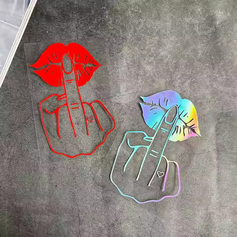 1PC Give You A Kiss Like The Middle Finger Reflective Vinyl Sticker For Motorcycle Bike Modification