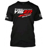 Baju  YAMAHA Y15ZR Rider Motor Racing Shirt 100%cotton Lengan Pendek Hitam