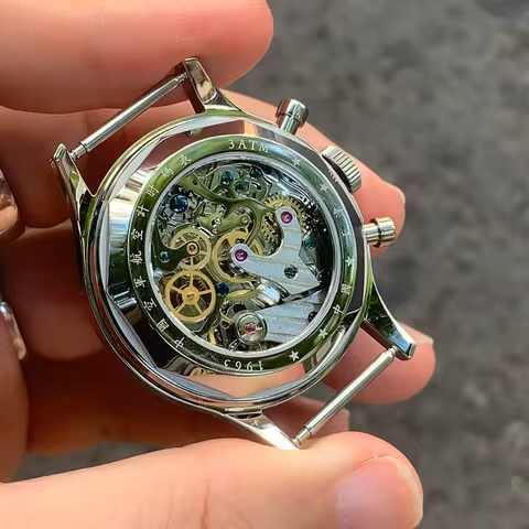 Seagull Aviator 38mm Chronograph seagull 1963 International Edition Mechanical Wristwatch ST1901 Wat