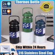 2500ML Stainless Steel Thermos Bottle Hot and cold Vacuum Fcasks/Vacuum Tumbler 1800ml with Straw‌