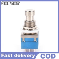 SHPYHT 1x 9-pin 3PDT กีต้าร์เอฟเฟค Pedal BOX STOMP Foot Metal SWITCH True BYPASS BLUE