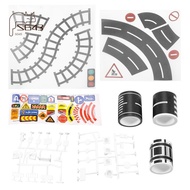 Play Road Tape for Toy Cars and Trains 3 Rolls 4.8cmx5m Straight Curve Track Traffic Signs - Kids Gi