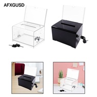 [AFXGUSD] Business Card Collection Box, Acrylic Storage Container with Lock, Portable Suggestion Box
